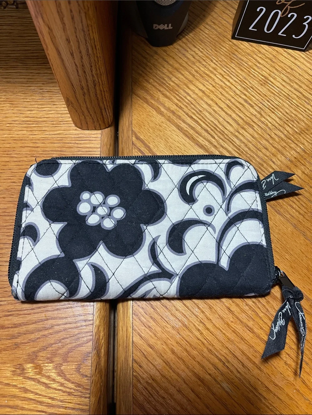 Vera Bradley Black and White Quilted Zip Wallet